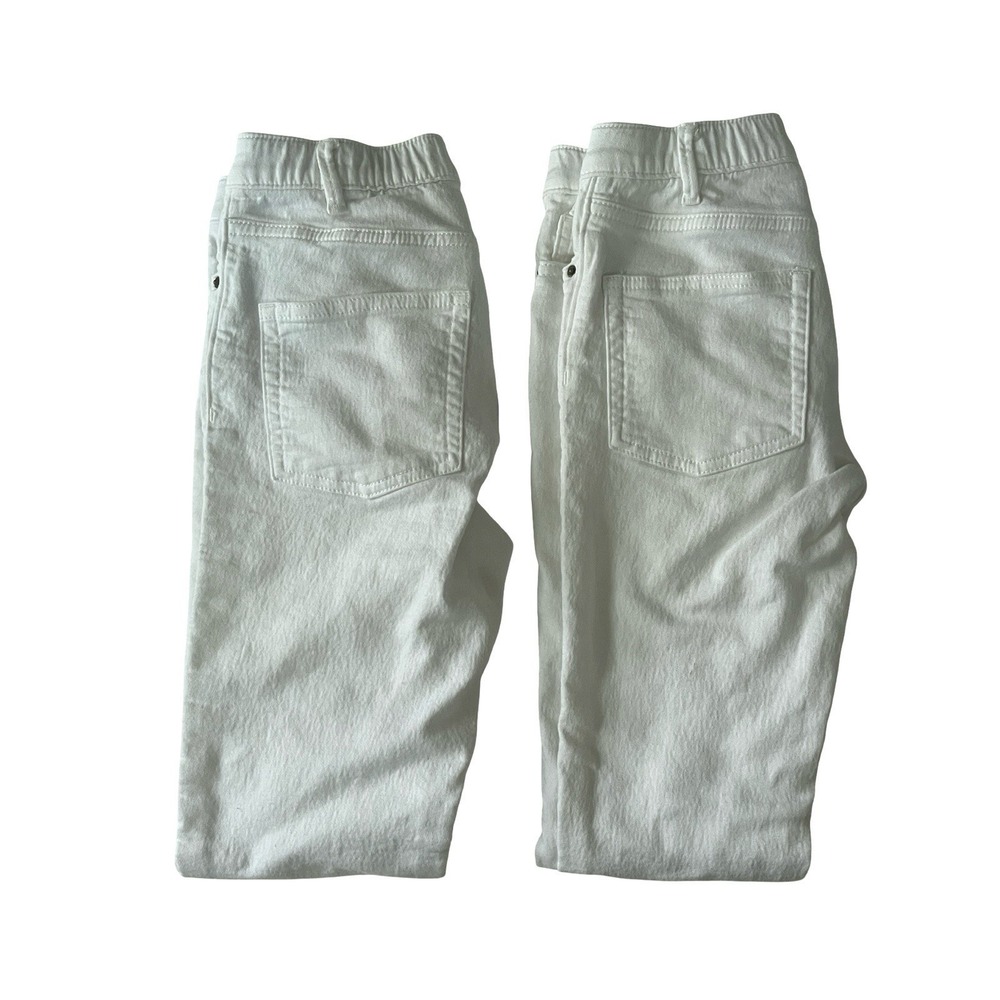 Crewcuts Girls Size 12 Everyday White Denim Jeans, Lot of 2, Cotton Blend Skinny